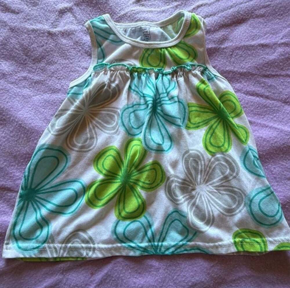 Elegant White Florals Leaves Sleeveless  top A-Line One-Piece Dress Quick Dry 6Y